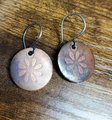 Daisy Earrings, Oxidized Copper and Sterling Silver